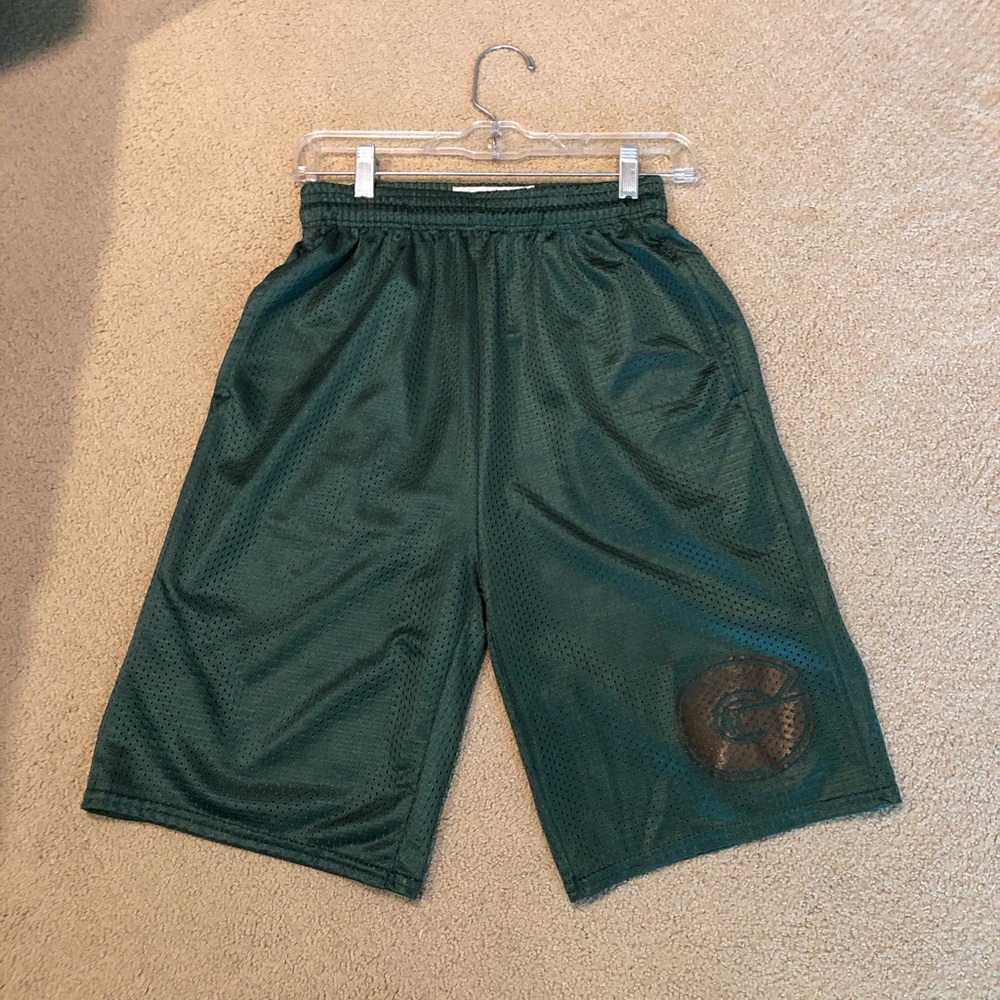 Green athletic shorts